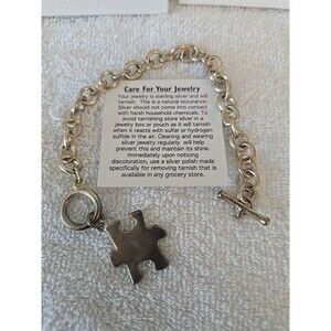 Sterling Silver Puzzle Piece Bracelet